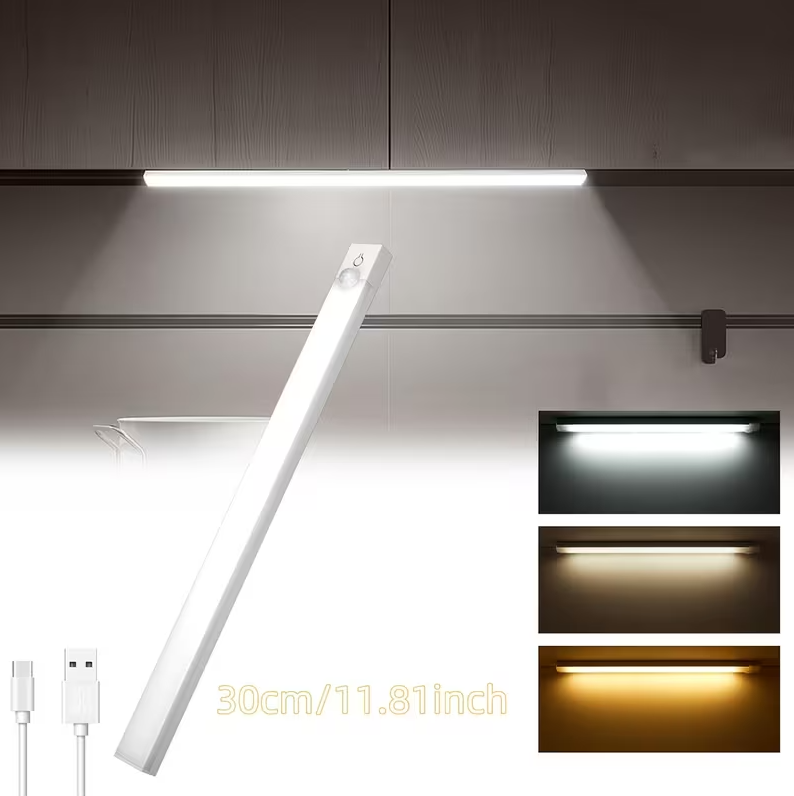 Smart led human body sensor rechargeable light